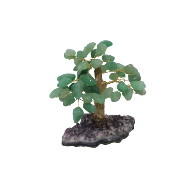 Arvore de Qtz Verde c/ tronco grosso e base ametista
