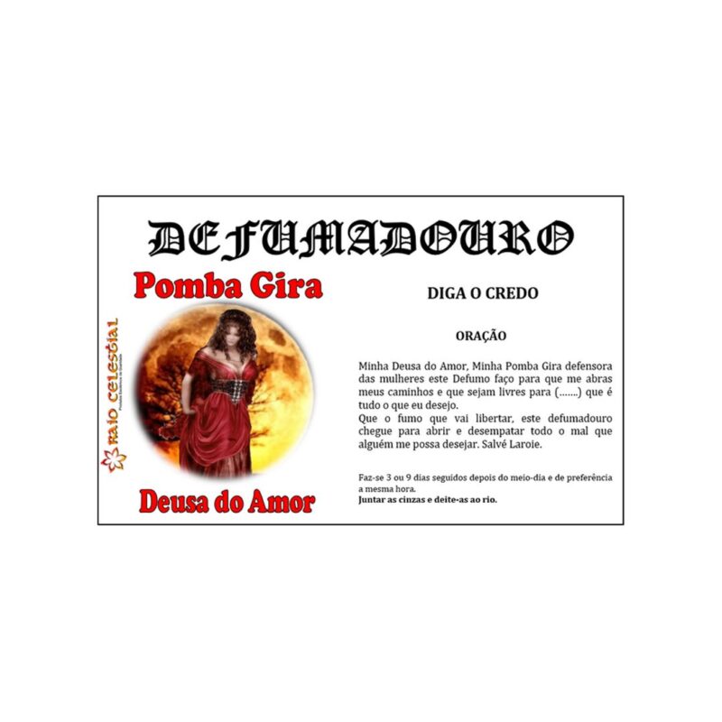 Defumador Ervas Pomba Gira (deusa do amor)
