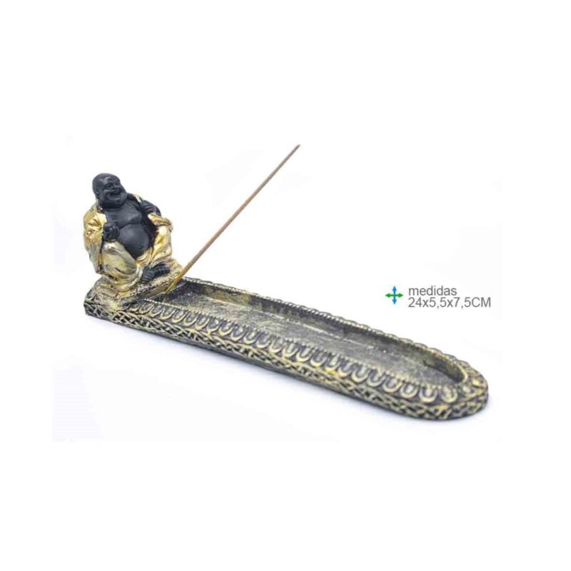 P.Incenso Buda Ouro Resina 24x55x7,5cm