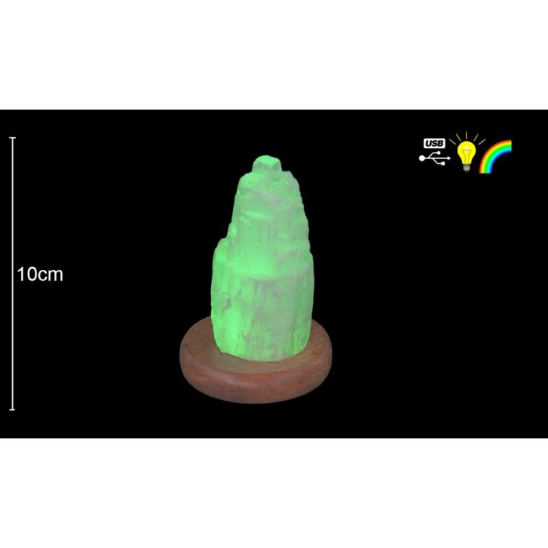 Candeeiro Selenite Catedral USB com Base 10cm