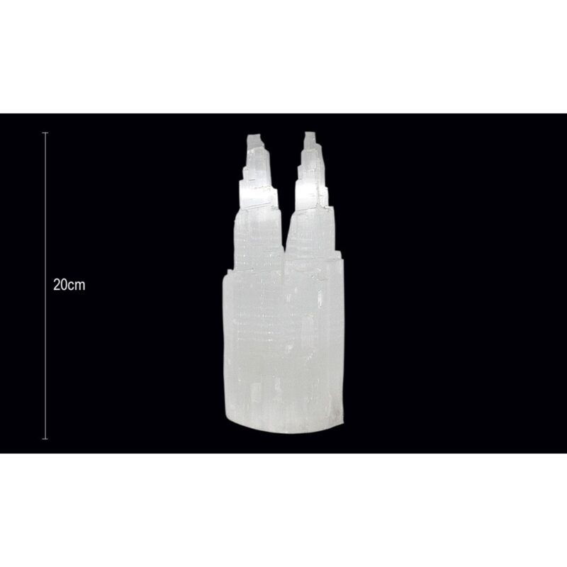 Candeeiro Selenite Dupla 20cm