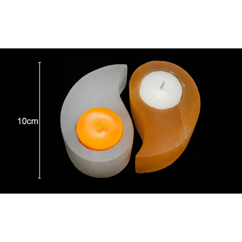 Porta Vela Selenite Ying Yang 10cm