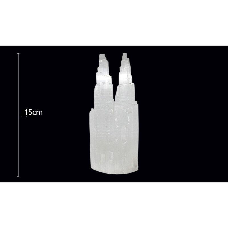Candeeiro Selenite Dupla 15cm