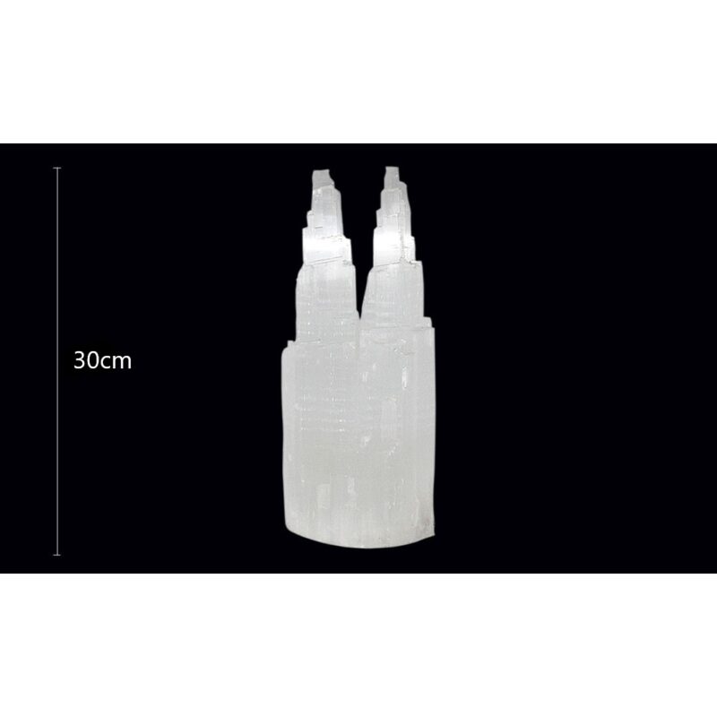 Candeeiro Selenite Dupla 30cm