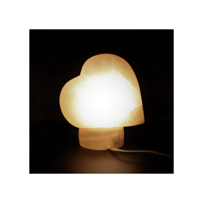 Candeeiro Selenite Coracao Branco