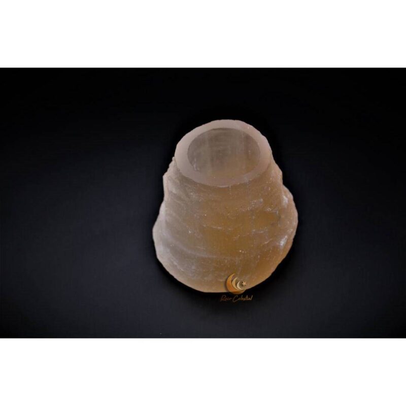 Porta Vela Selenite Montanha Laranja 8cm