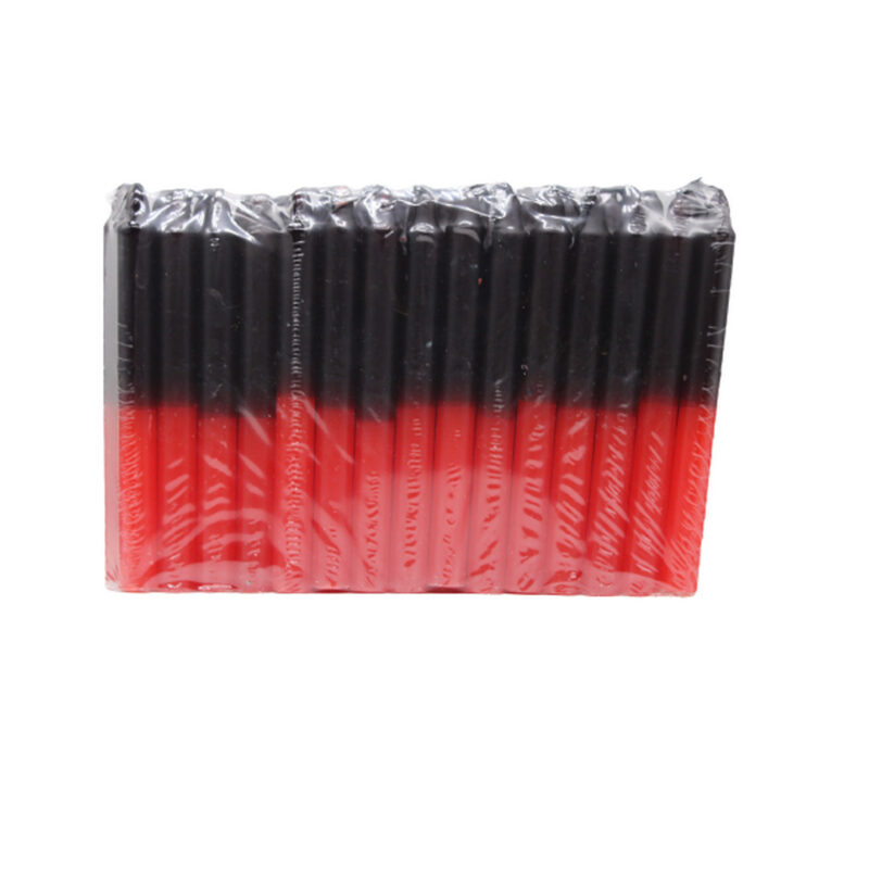 VELA PRETO/VERMELHO (CX 5KG) 15X1,5CM